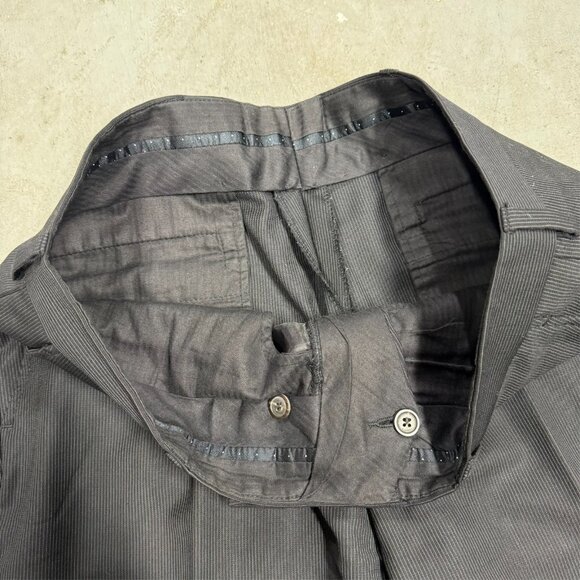 Givenchy Paris Dress Pants Micro-Stripe Wool Trousers Black 34x28 - Picture 4 of 9
